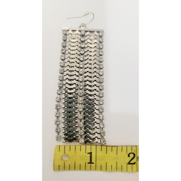 Drop Earring Rhinestones Fashion Tassel Mixed Style Women Silver Wedding Party - Picture 7 of 7